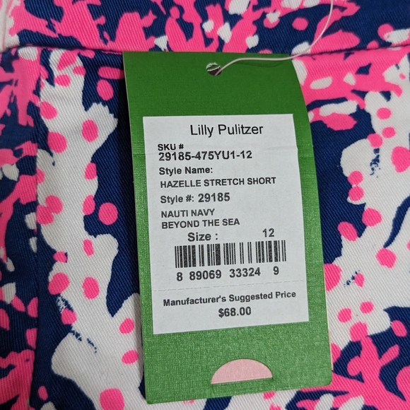 NWT! Lilly Pulitzer Hazelle Stretch Shorts Nauti Navy Beyond The Sea Size 12 - Picture 4 of 14
